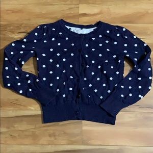 Navy Polka Dot Button Up Cardigan